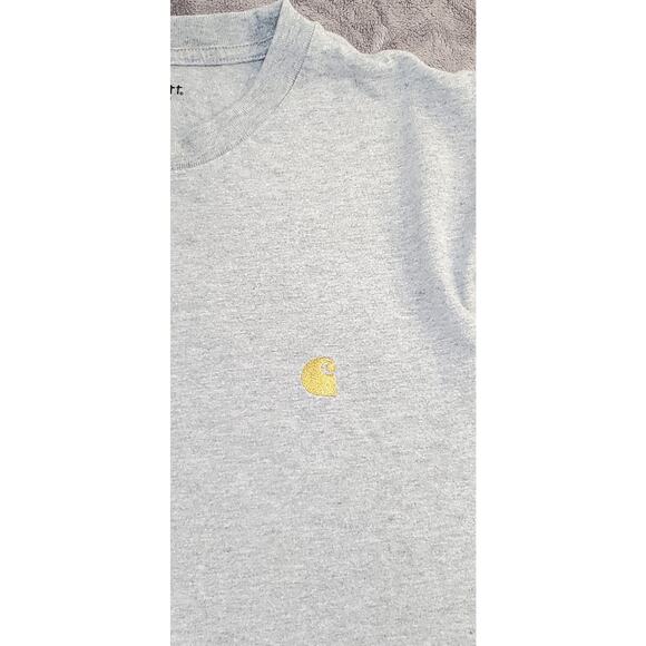 Carhartt Shirt Mens Sz XS Gray Logo Tee Loose Fit Crew Neck Ca16 - Picture 5 of 6